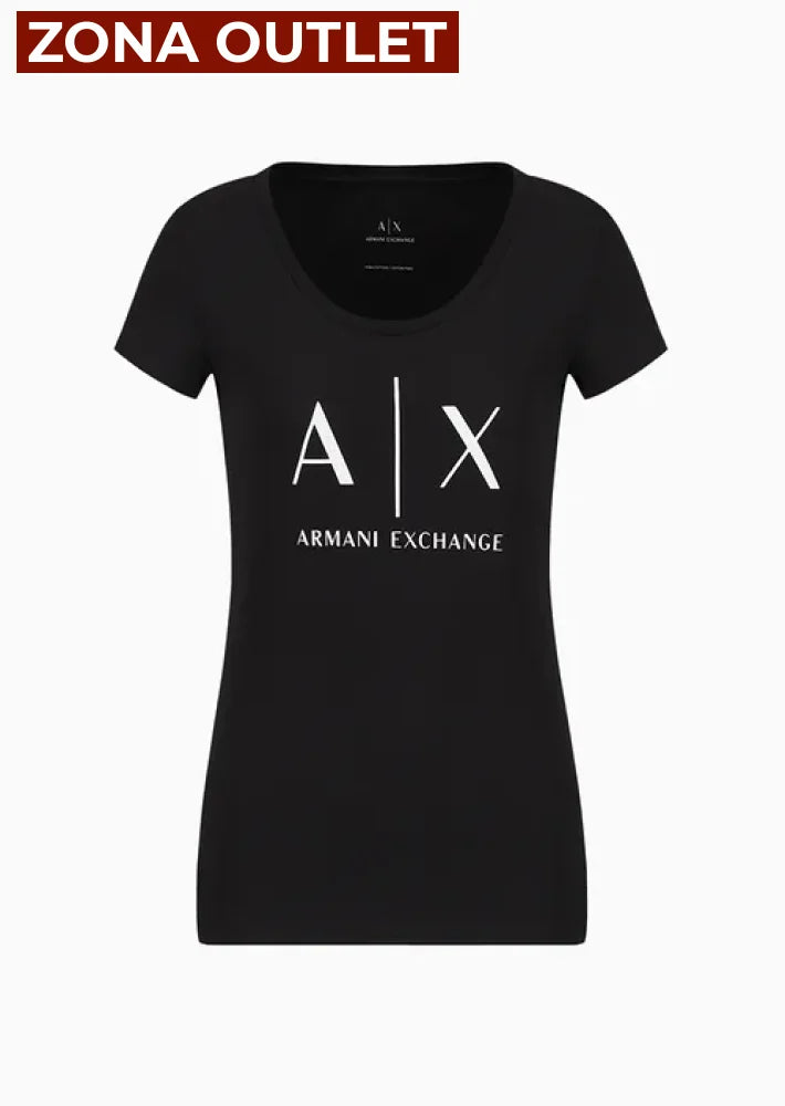 T-Shirt Women Black Armani Exchange Camiseta