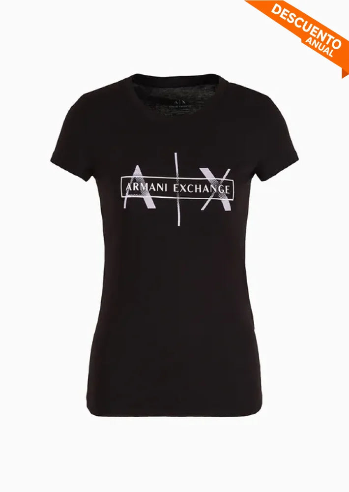 T-Shirt Women Black Armani Exchange Camiseta