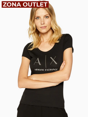T-Shirt Women Black Armani Exchange Camiseta