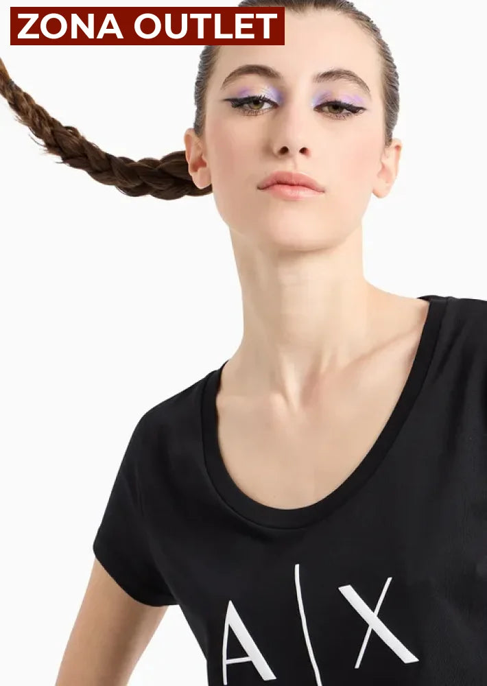 T-Shirt Women Black Armani Exchange Camiseta
