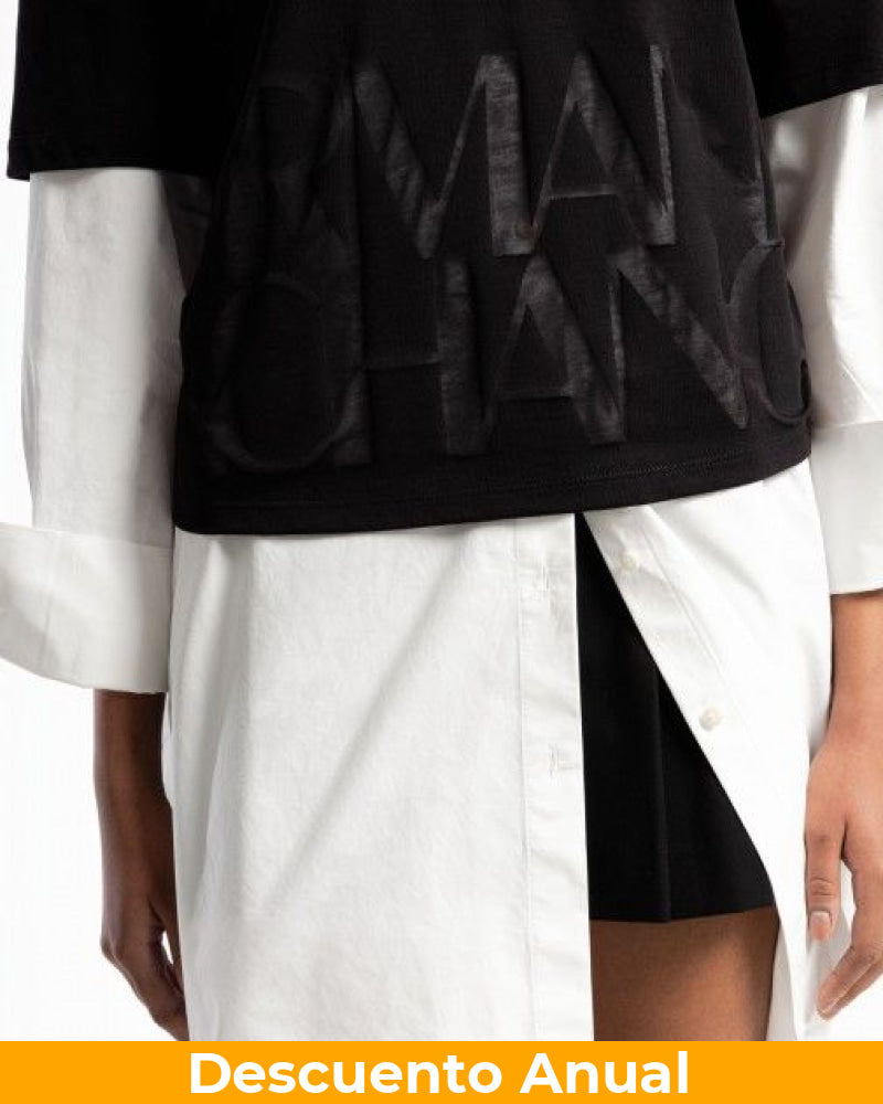 T-Shirt Women Black Armani Exchange Camiseta