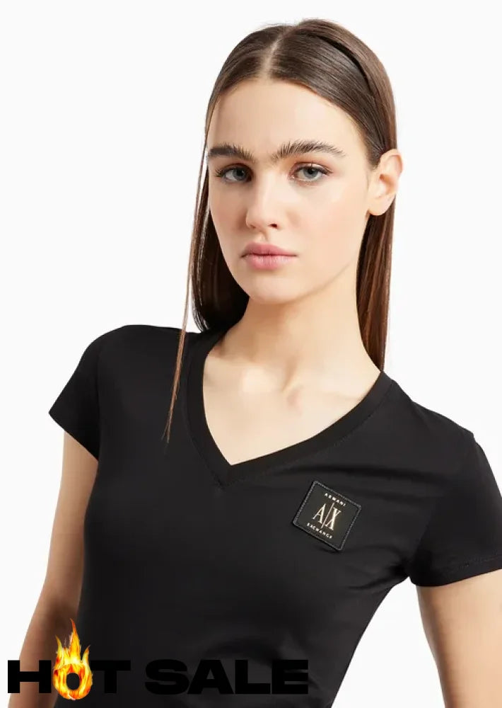 T-Shirt Women Black Armani Exchange Camiseta