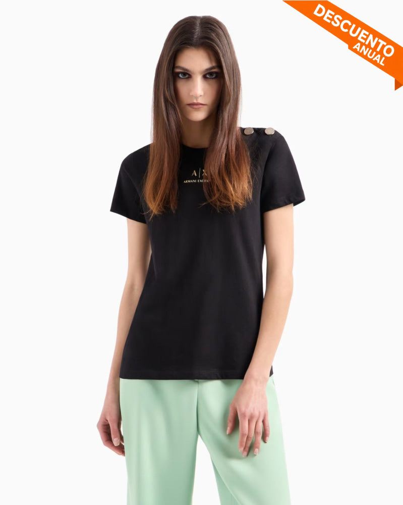 T-Shirt Women Black Armani Exchange Camiseta