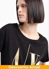 T-Shirt Women Black Armani Exchange Camiseta