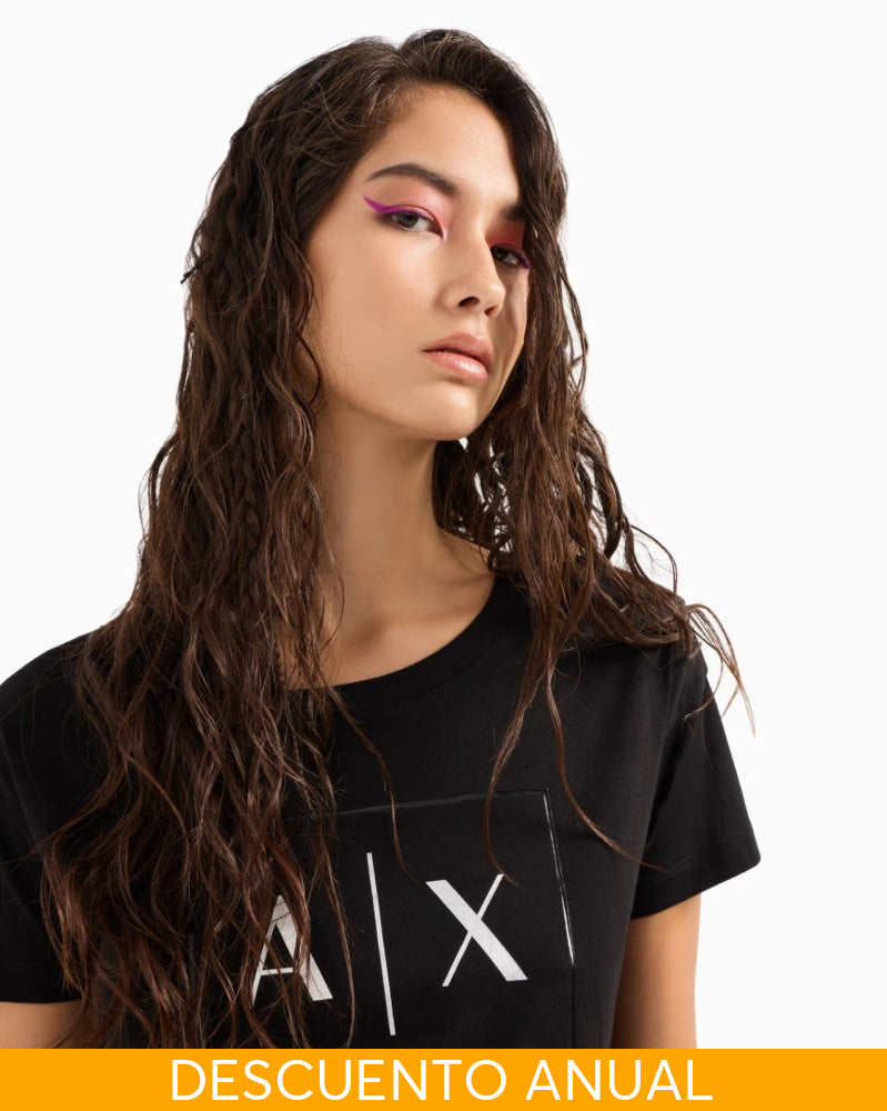T-Shirt Women Black Armani Exchange Camiseta