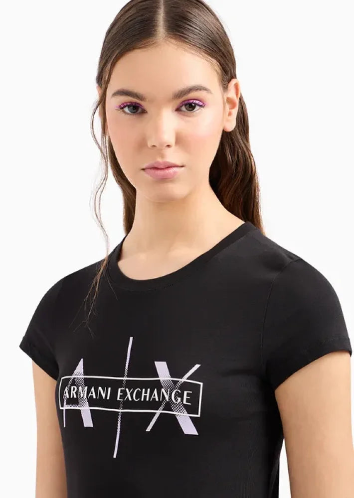 T-Shirt Women Black Armani Exchange Camiseta