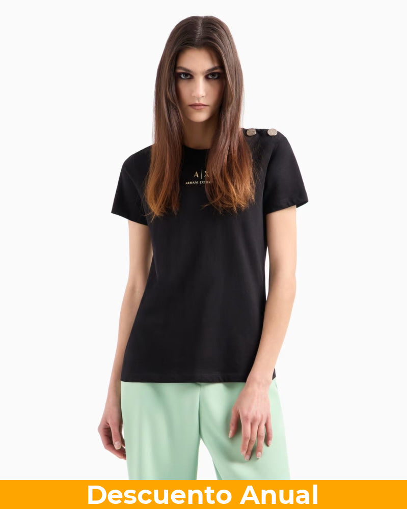 T-Shirt Women Black Armani Exchange Camiseta