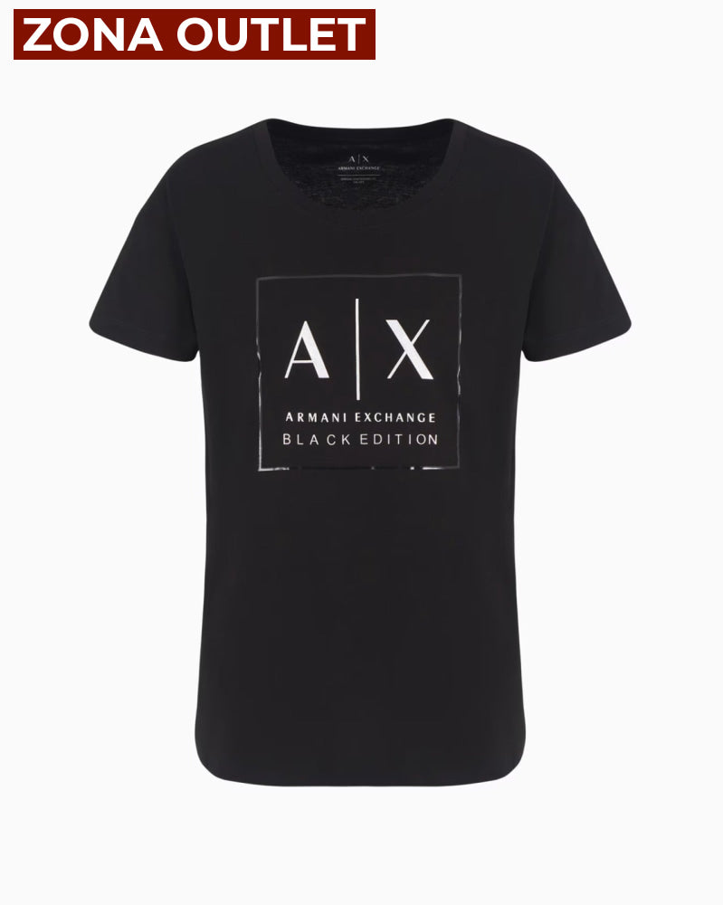 T-Shirt Women Black Armani Exchange Camiseta