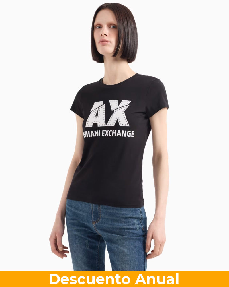 T-Shirt Women Black Armani Exchange Camiseta