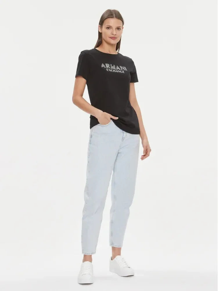 T-Shirt Women Black Armani Exchange Camiseta