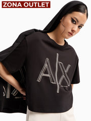 T-Shirt Women Black Armani Exchange L Camiseta