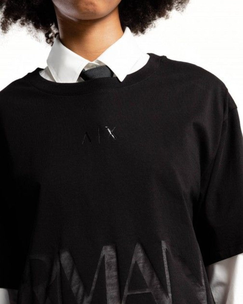 T-Shirt Women Black Armani Exchange Camiseta