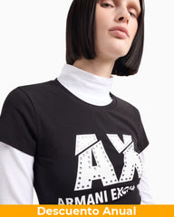 T-Shirt Women Black Armani Exchange Camiseta