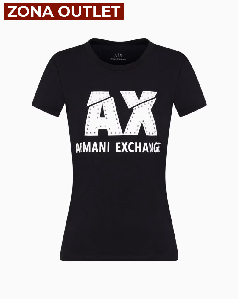 T-Shirt Women Black Armani Exchange Camiseta