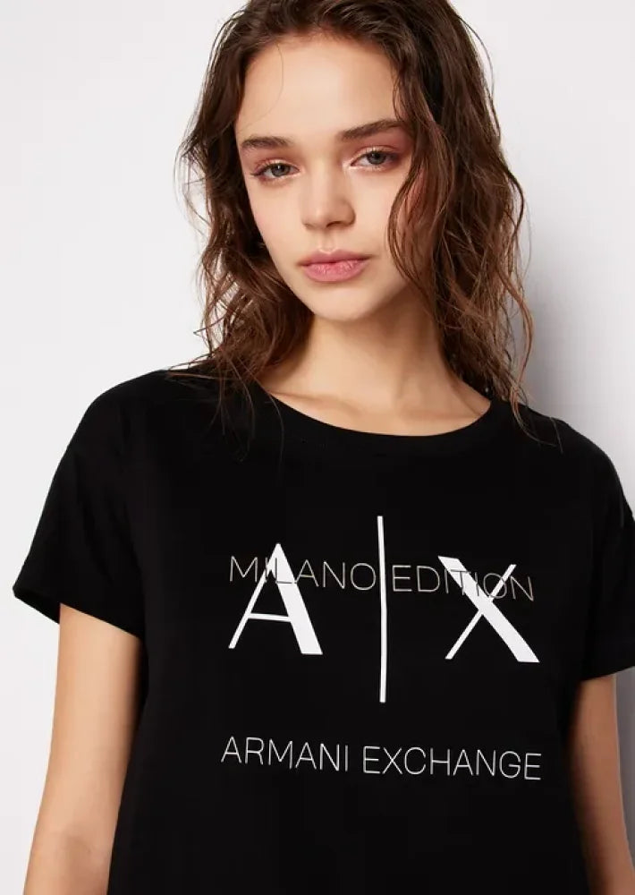 T-Shirt Women Black Armani Exchange Camiseta