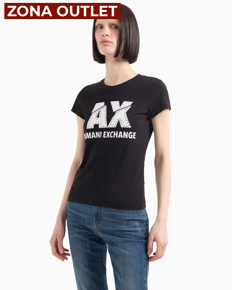 T-Shirt Women Black Armani Exchange Camiseta