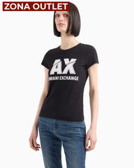 T-Shirt Women Black Armani Exchange Camiseta