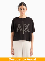T-Shirt Women Black Armani Exchange L Camiseta
