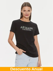 T-Shirt Women Black Armani Exchange Camiseta