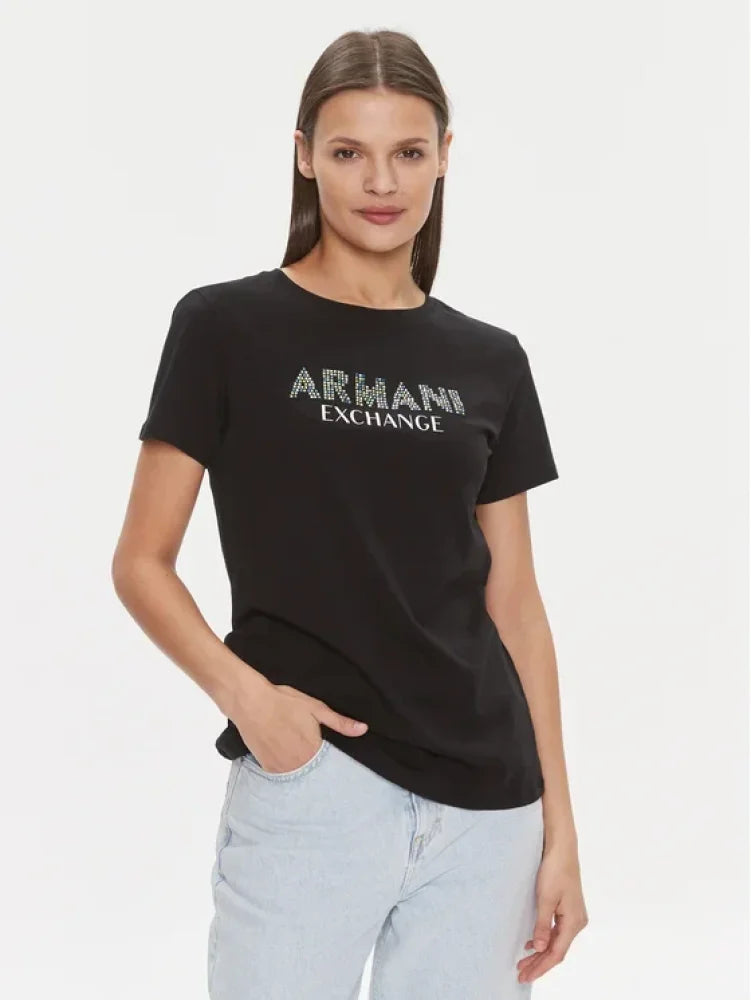 T-Shirt Women Black Armani Exchange Camiseta