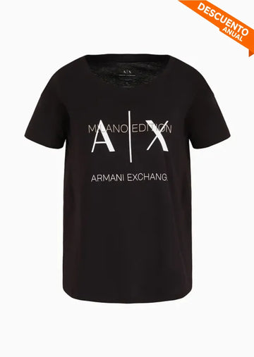 T-Shirt Women Black Armani Exchange Camiseta