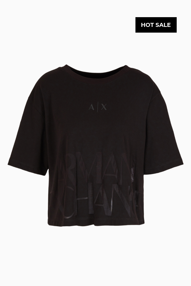 T-Shirt Women Black Armani Exchange Camiseta