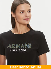 T-Shirt Women Black Armani Exchange Camiseta