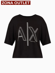 T-Shirt Women Black Armani Exchange L Camiseta