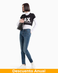 T-Shirt Women Black Armani Exchange Camiseta