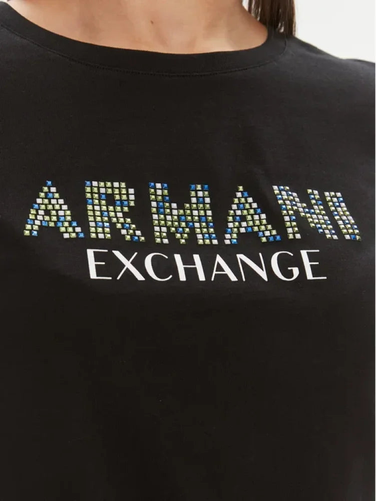 T-Shirt Women Black Armani Exchange Camiseta