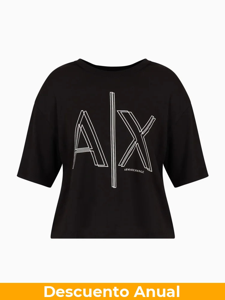 T-Shirt Women Black Armani Exchange L Camiseta