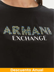 T-Shirt Women Black Armani Exchange Camiseta