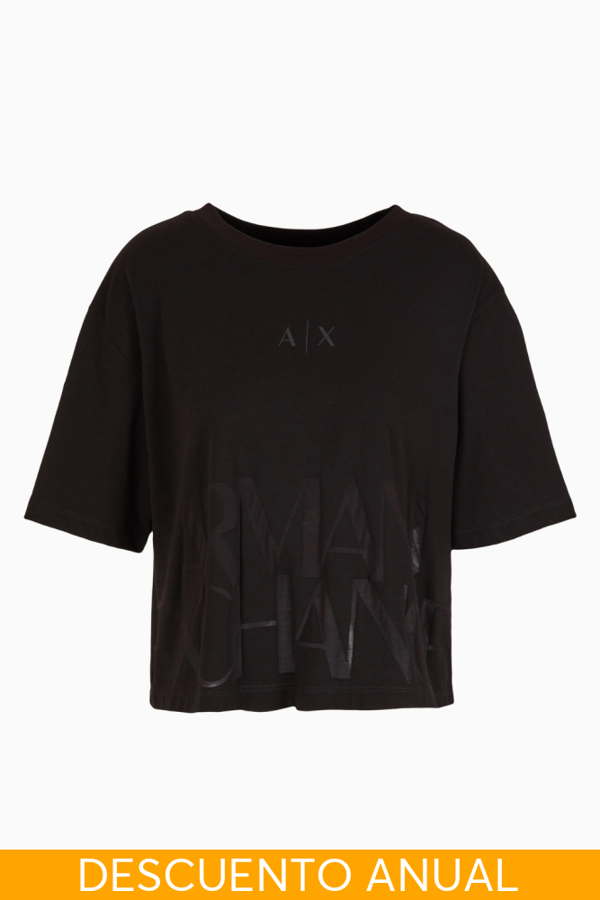T-Shirt Women Black Armani Exchange Camiseta
