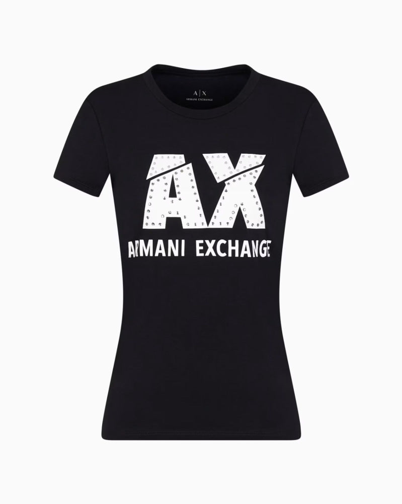 T-Shirt Women Black Armani Exchange Camiseta