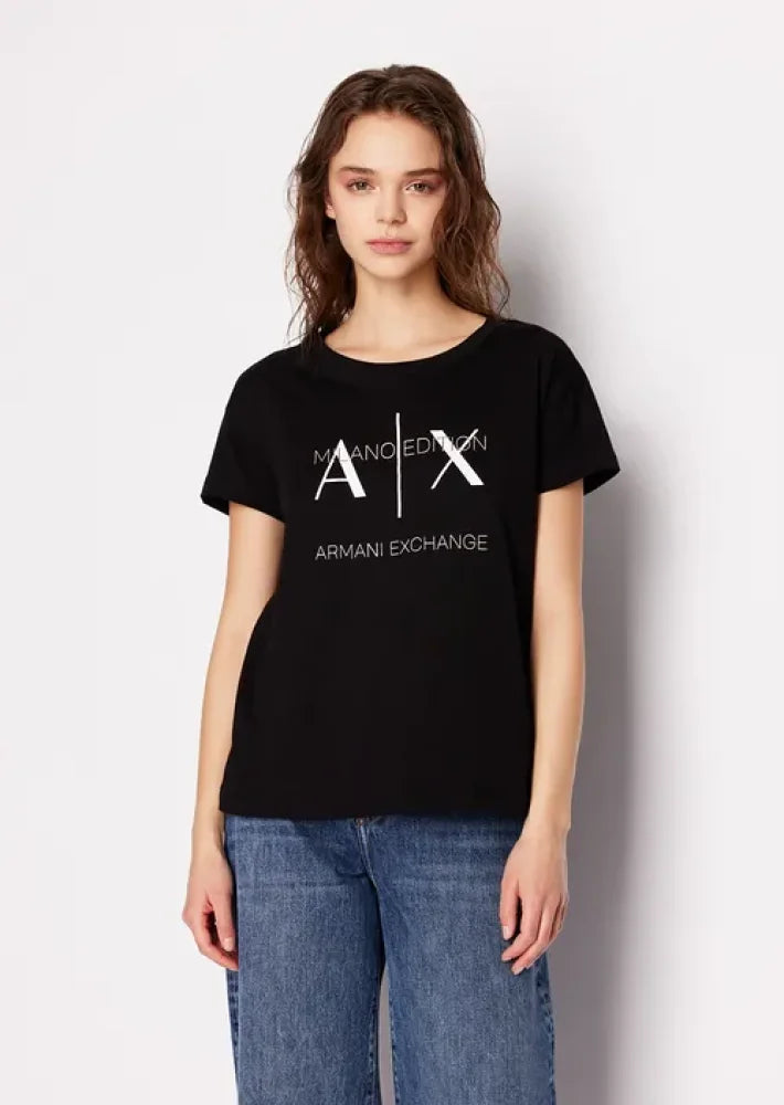 T-Shirt Women Black Armani Exchange Camiseta