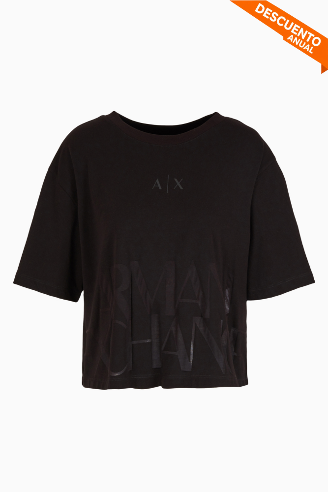 T-Shirt Women Black Armani Exchange Camiseta