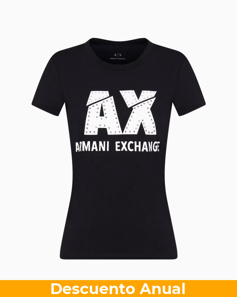 T-Shirt Women Black Armani Exchange Camiseta