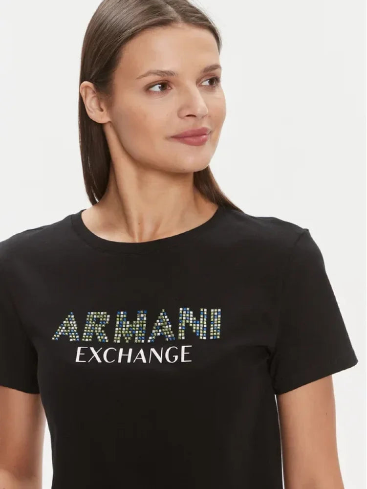 T-Shirt Women Black Armani Exchange Camiseta