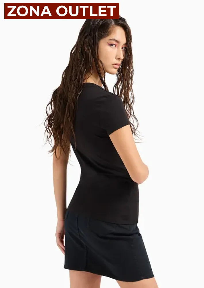 T-Shirt Women Black Armani Exchange Camiseta