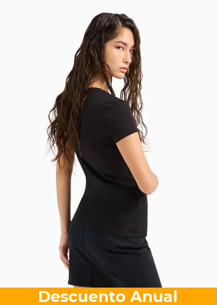 T-Shirt Women Black Armani Exchange Camiseta