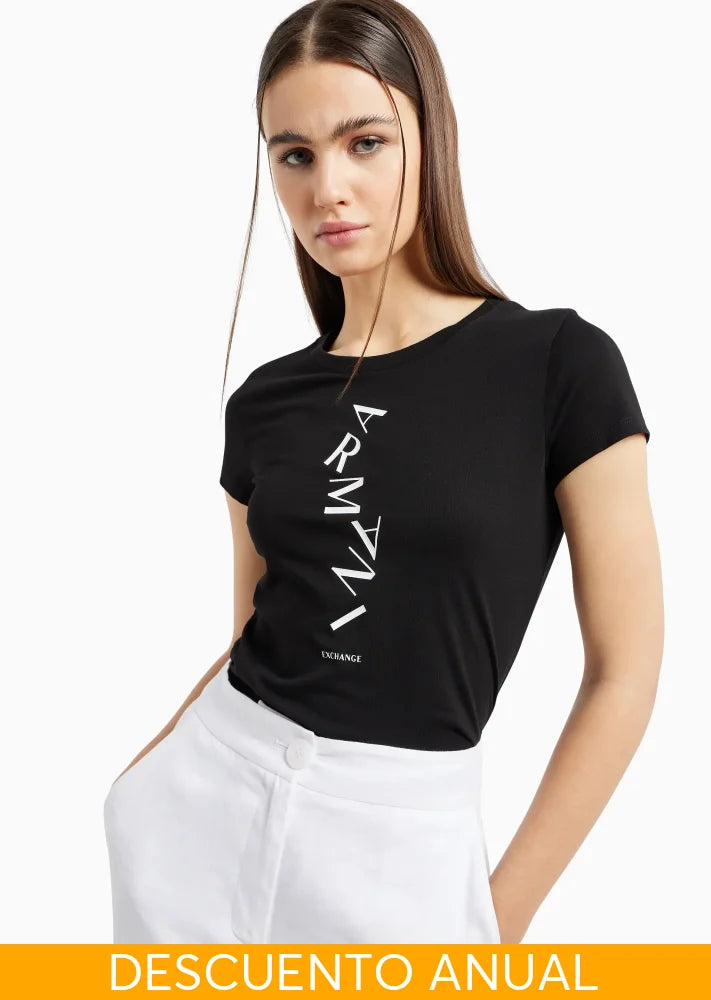 T-Shirt Women Black Armani Exchange Camiseta