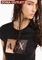 T-Shirt Women Black Armani Exchange Camiseta