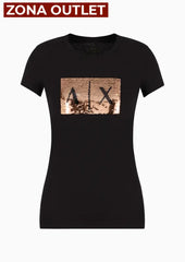 T-Shirt Women Black Armani Exchange Camiseta