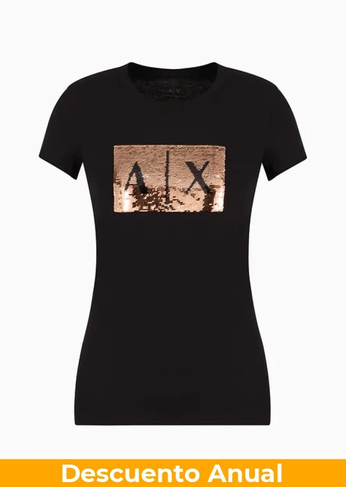 T-Shirt Women Black Armani Exchange Camiseta