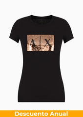 T-Shirt Women Black Armani Exchange Camiseta