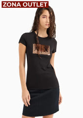 T-Shirt Women Black Armani Exchange Camiseta