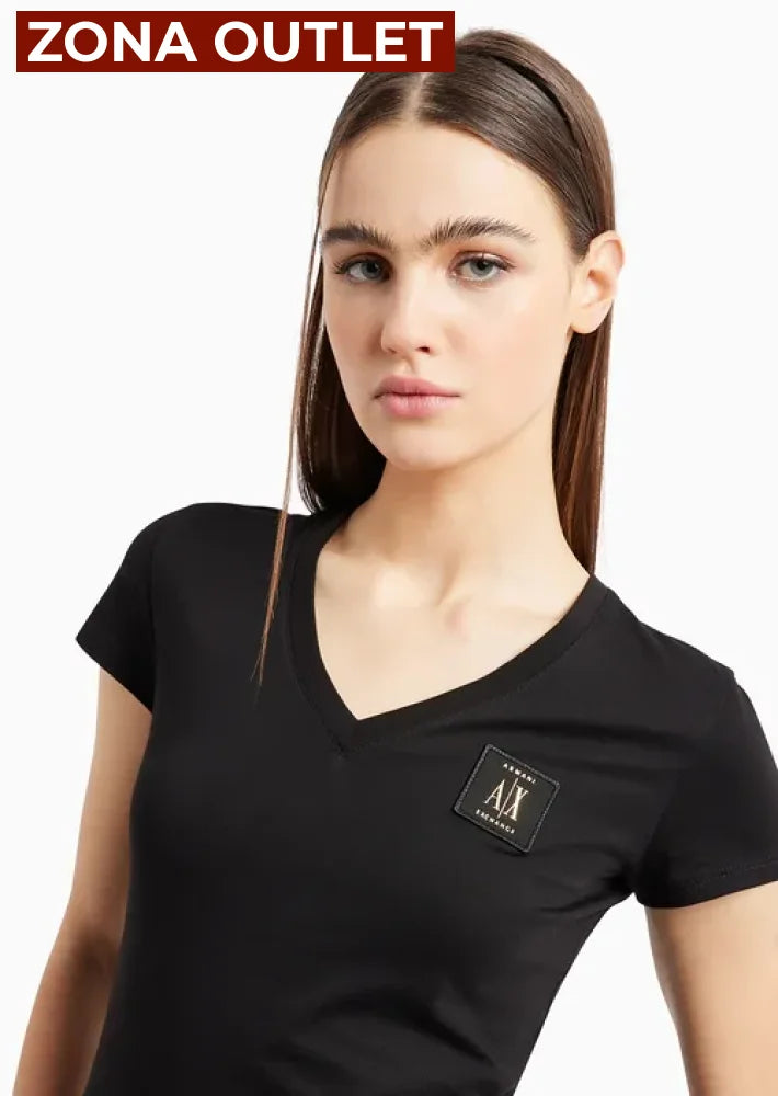 T-Shirt Women Black Armani Exchange Camiseta