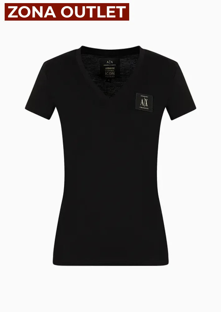 T-Shirt Women Black Armani Exchange Camiseta