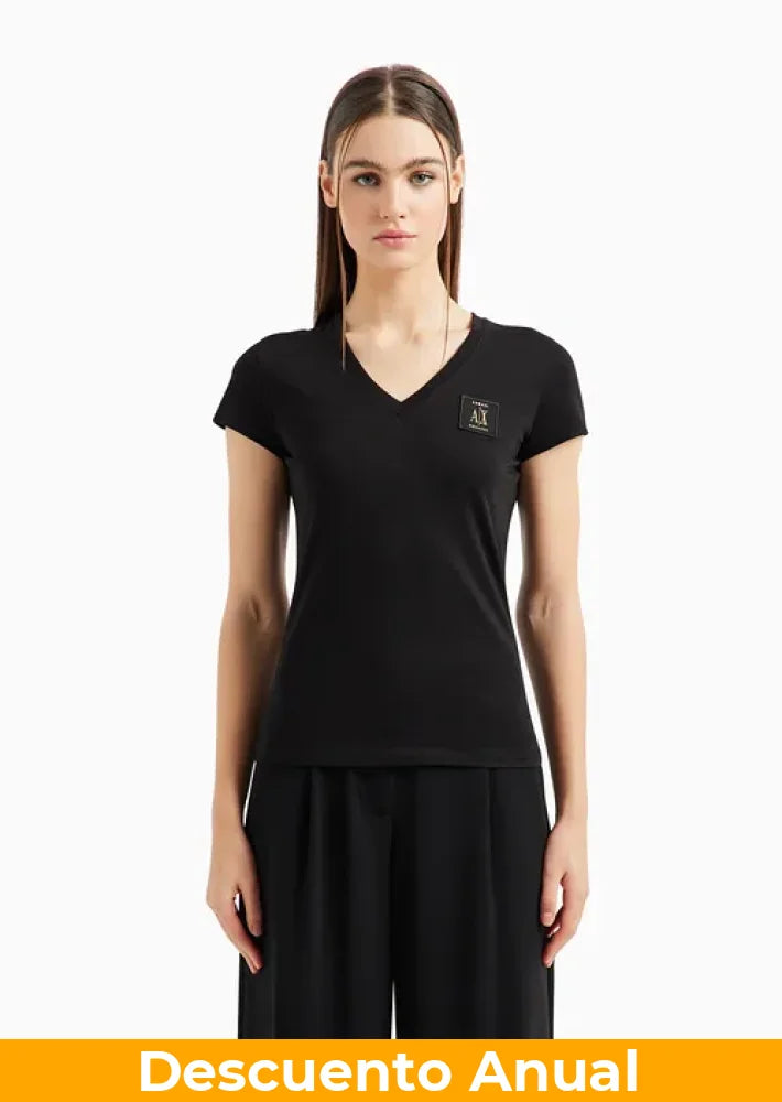 T-Shirt Women Black Armani Exchange Camiseta
