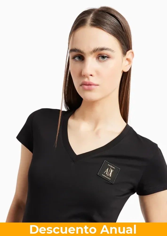 T-Shirt Women Black Armani Exchange Camiseta